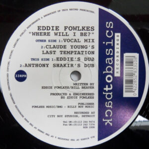 Eddie Fowlkes - Where Will I Be? - Album Cover